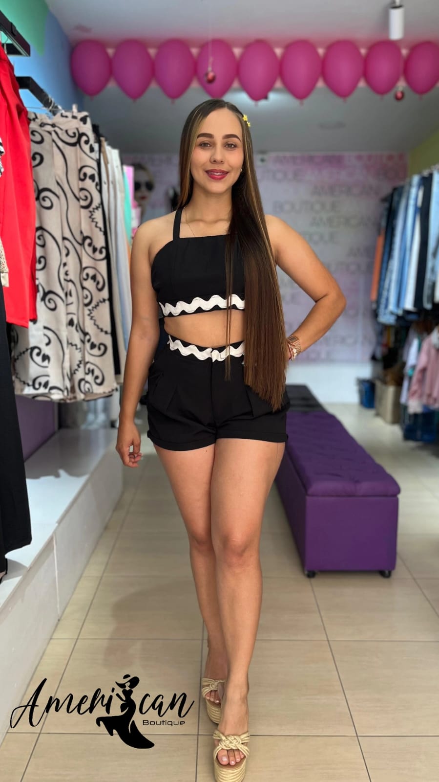 conjunto short negro